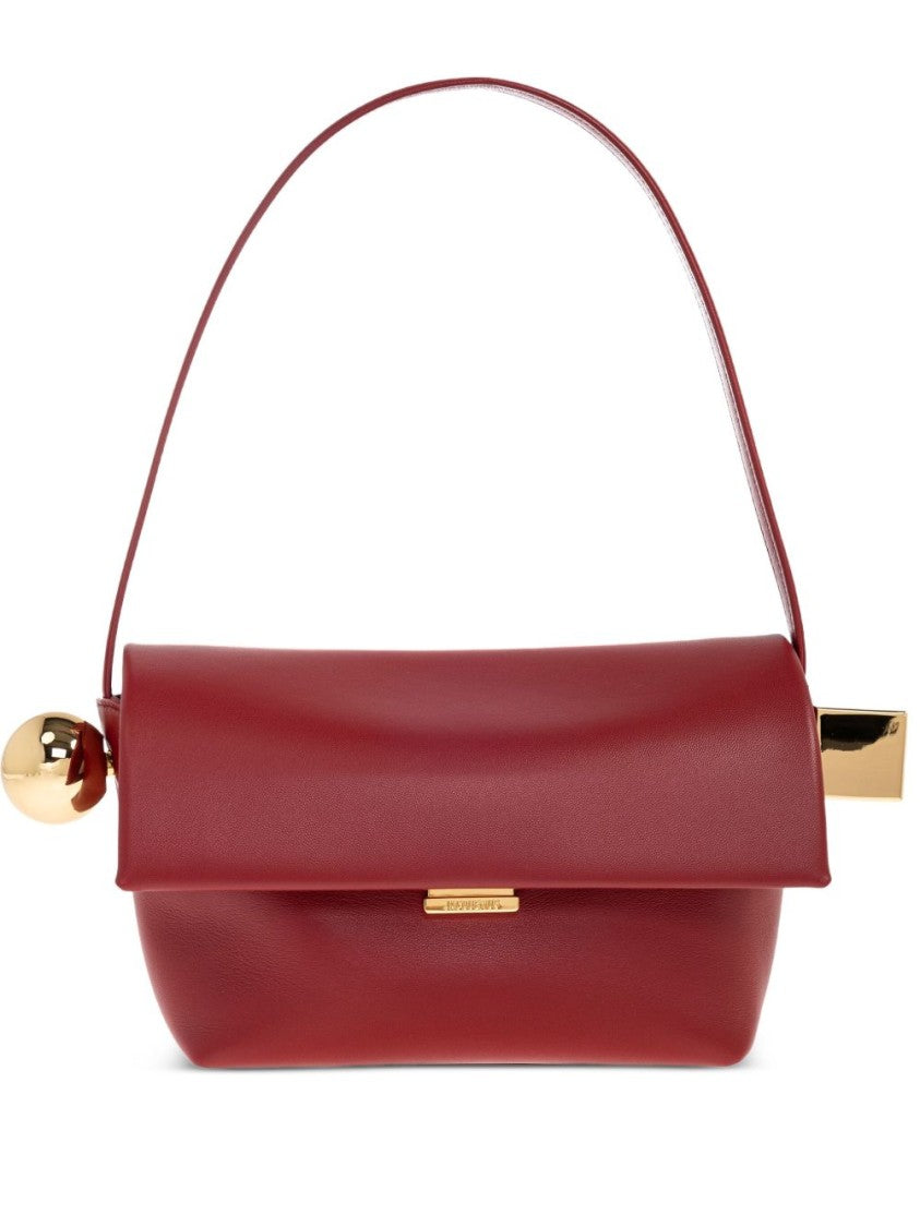 Jacquemus Structured Red Lambskin Shoulder Bag