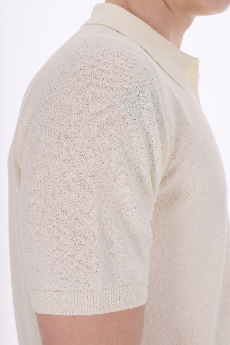 Roberto Collina Light Terry Open Collar Polo