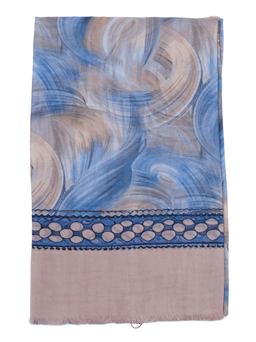 D'aniello Stola Perla Abstract Fringed Scarf