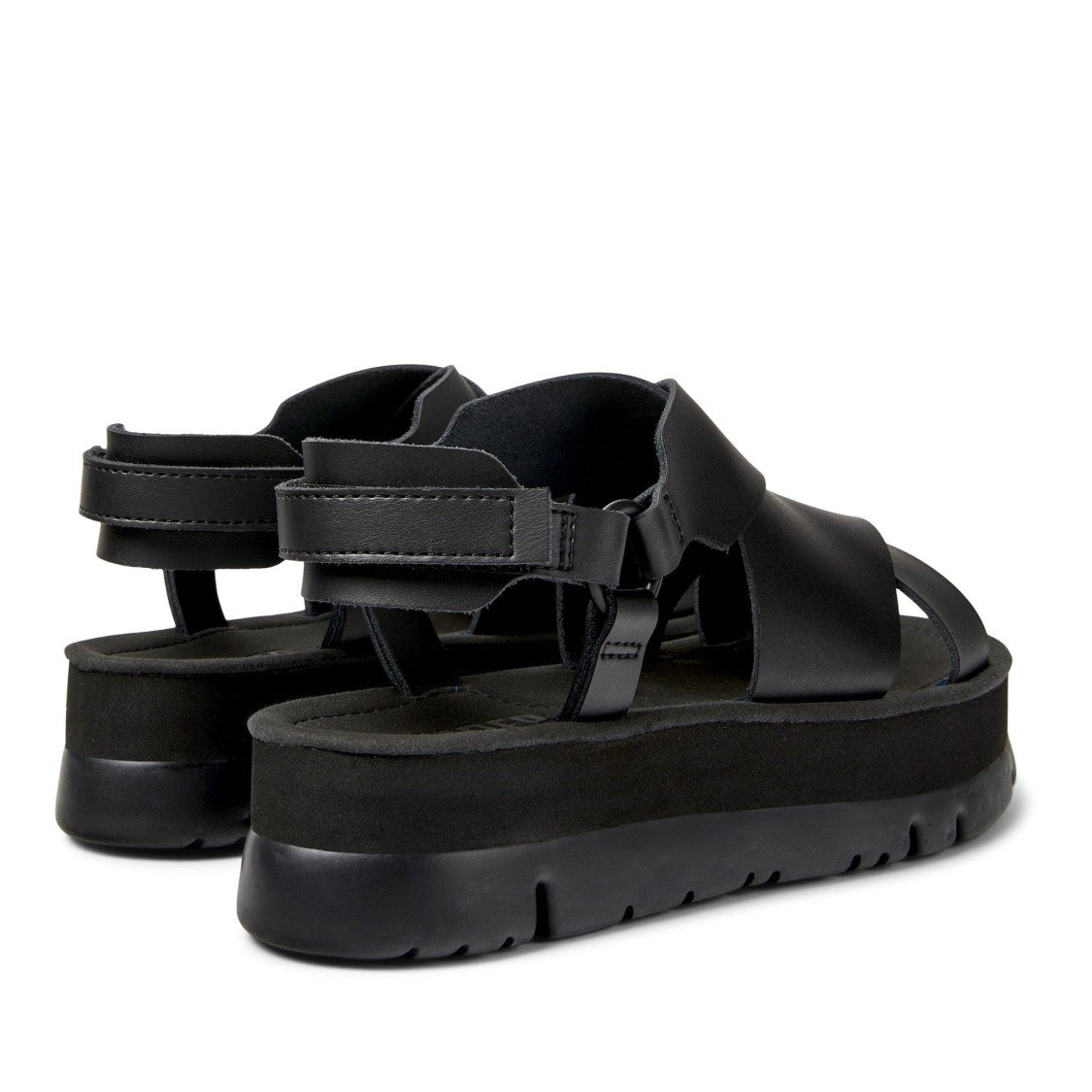 Camper Black Lasted Open-Toe Leather Sandals