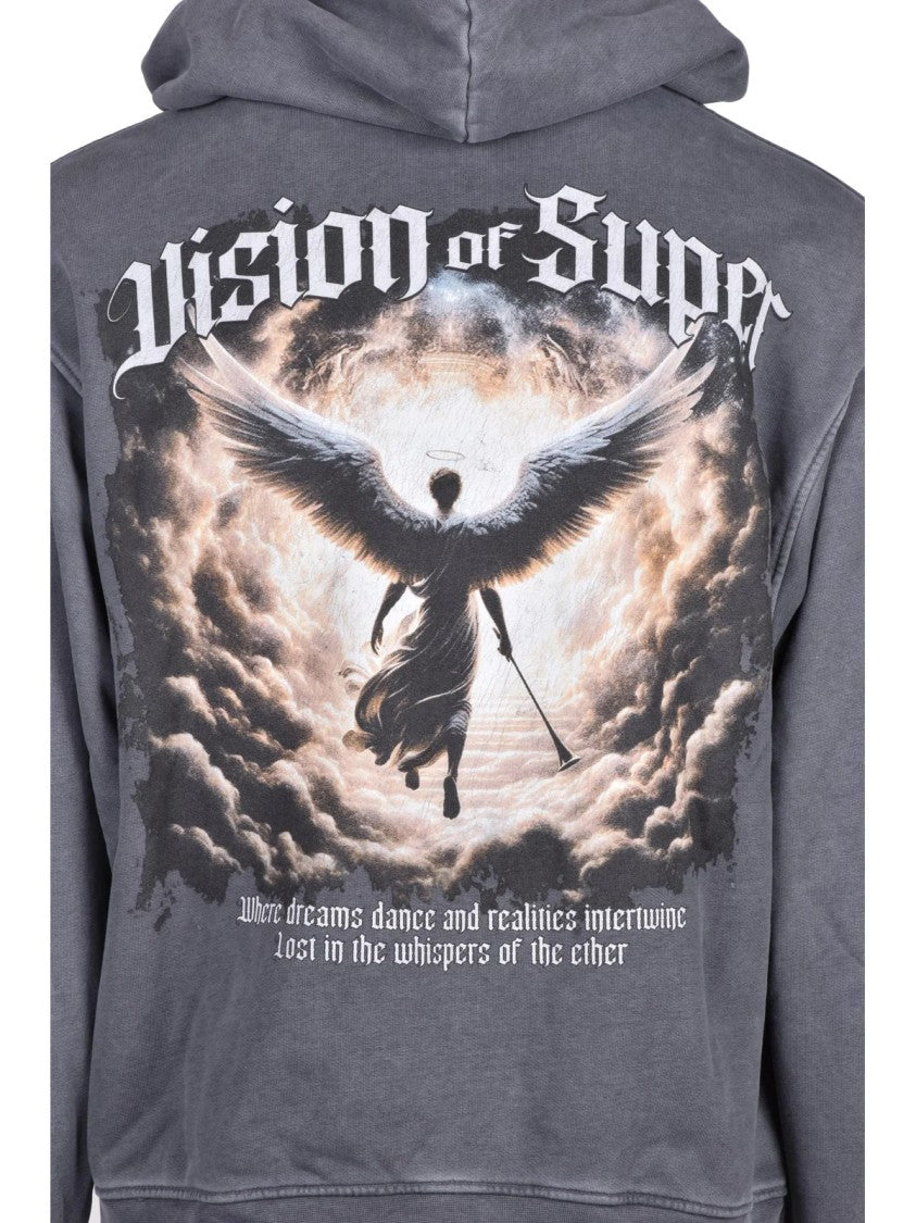 Vision Of Super Grey Relaxed Fit Graphic Detail Cotton Sweatshirt