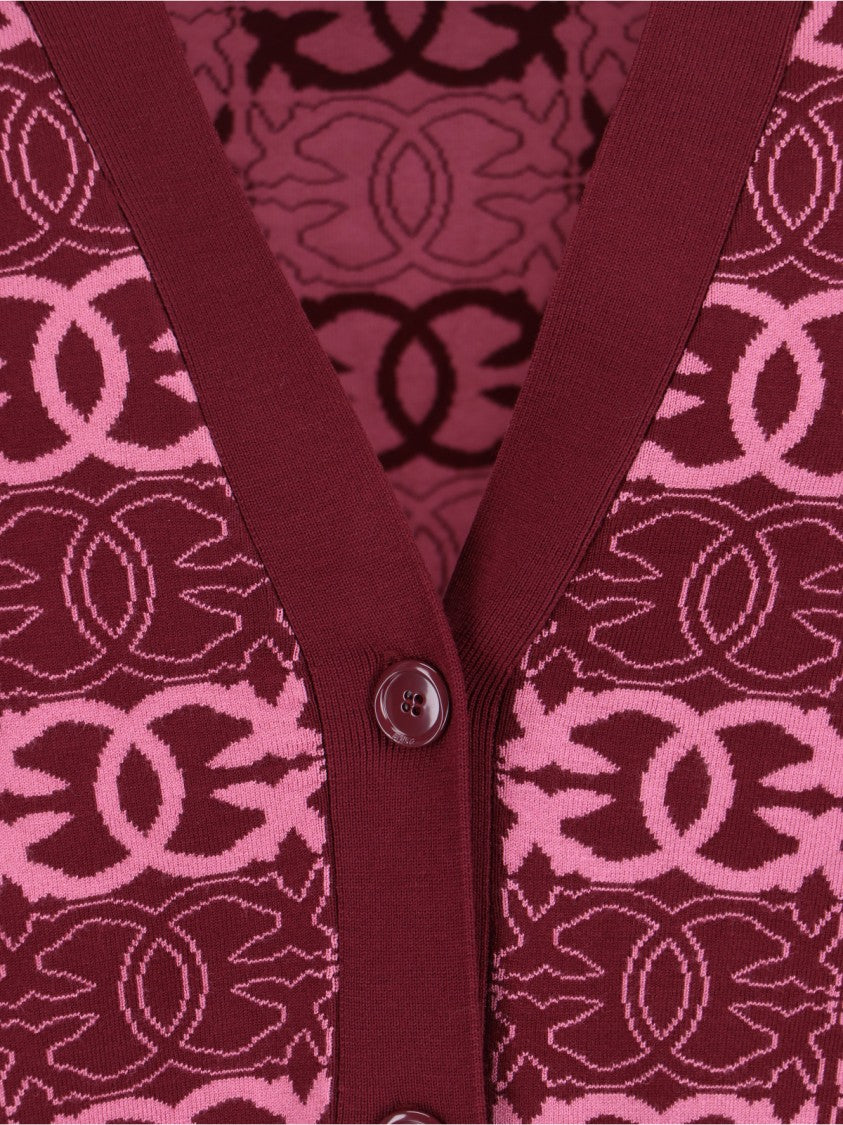 Pinko "Love Birds" Knitted Cardigan With V-Neckline