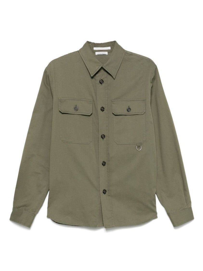 Paolo Pecora Brushed Finish Gabardine Shirt With Modern Details