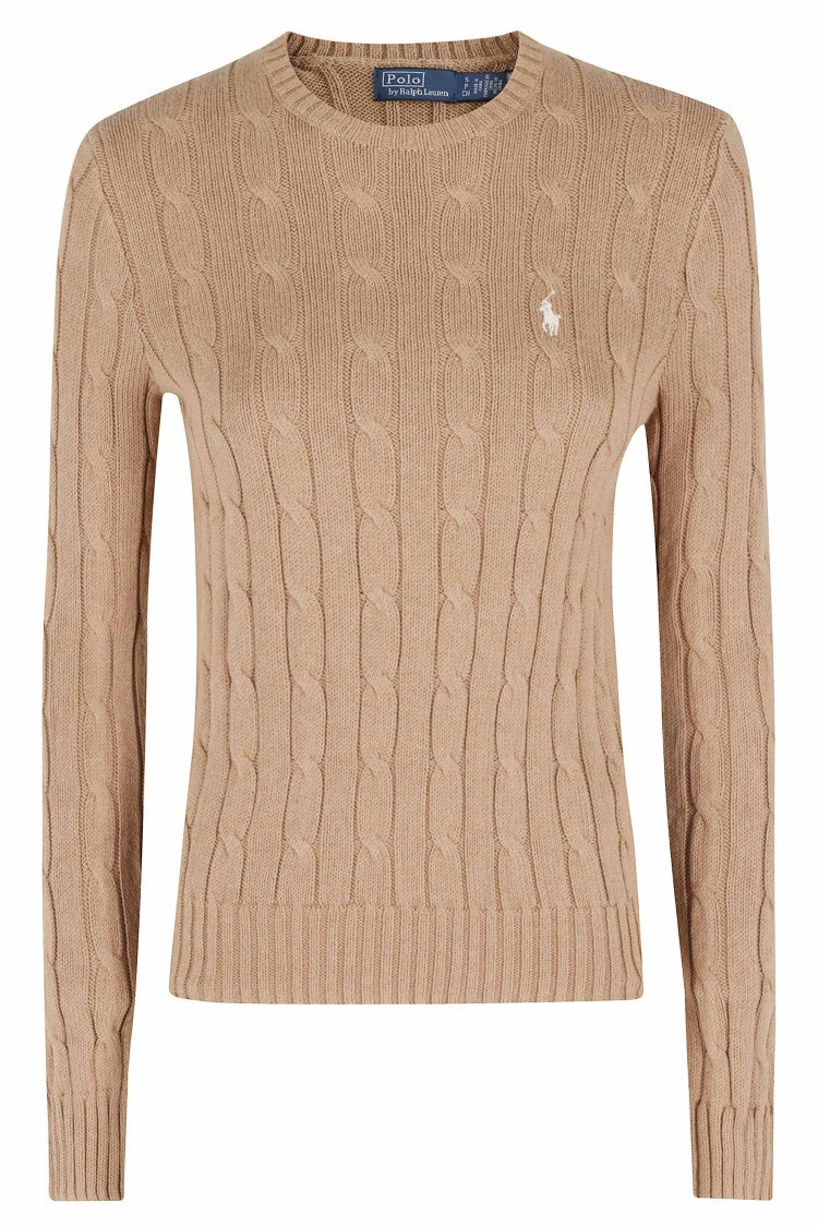 Polo Ralph Lauren Brown Long Sleeve Ribbed Round-Neck Cotton Sweater
