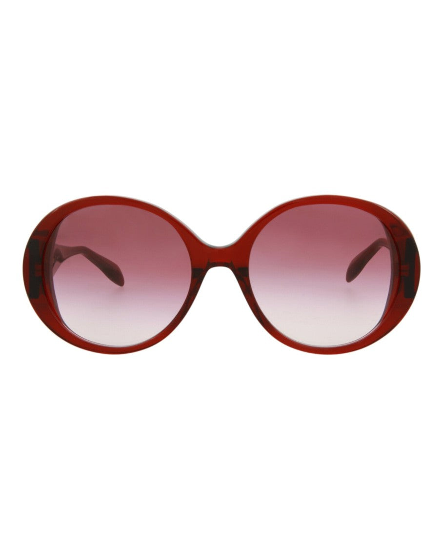 Alexander Mcqueen Round-Frame Acetate Sunglasses With Saddle Nose Bridge