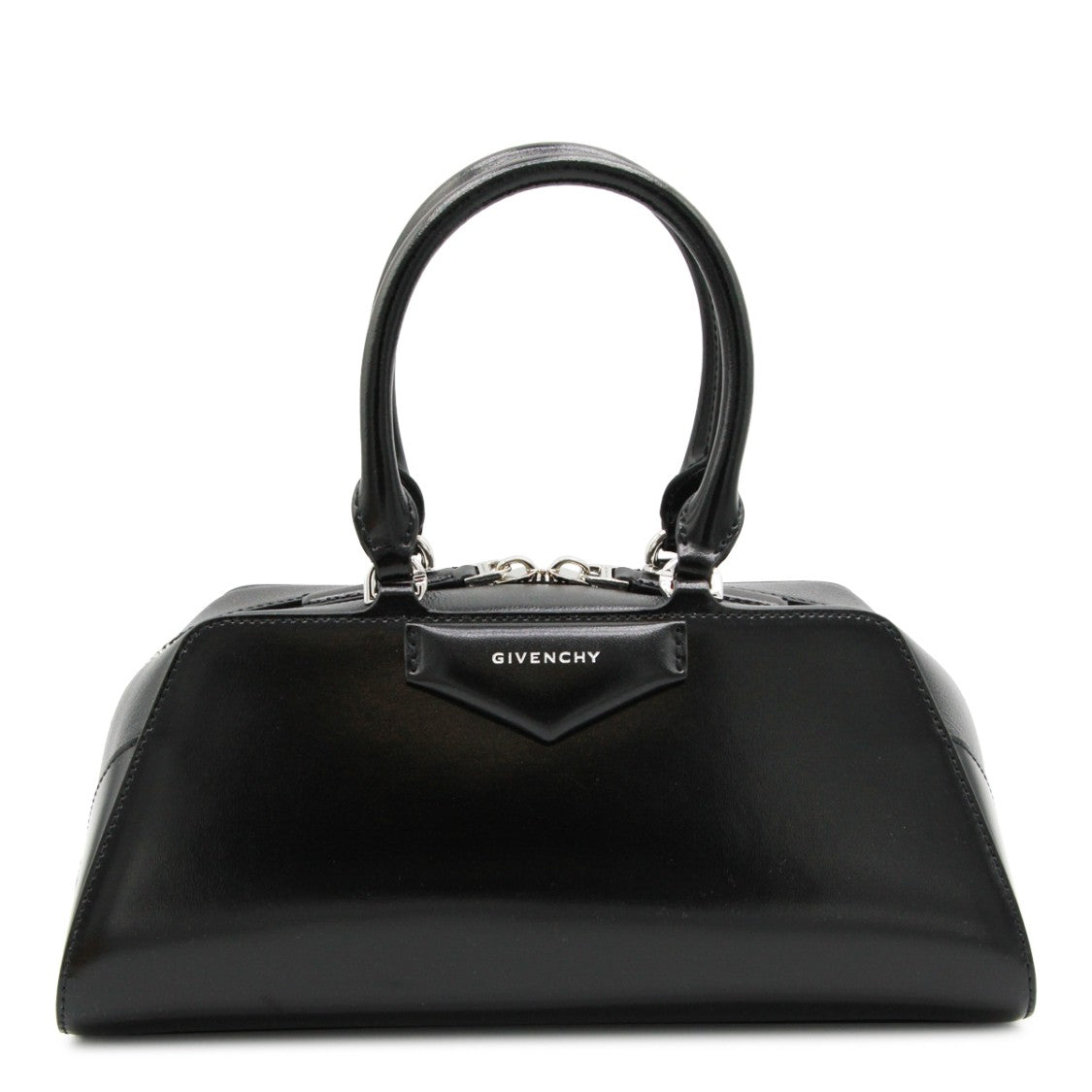 Givenchy Black Leather Antigona East-West Top Handle Bag