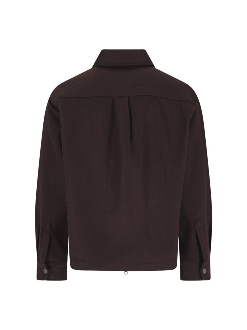 Carhartt Wip Brown Atoka Logo Patch Wool-Blend Zip Jacket