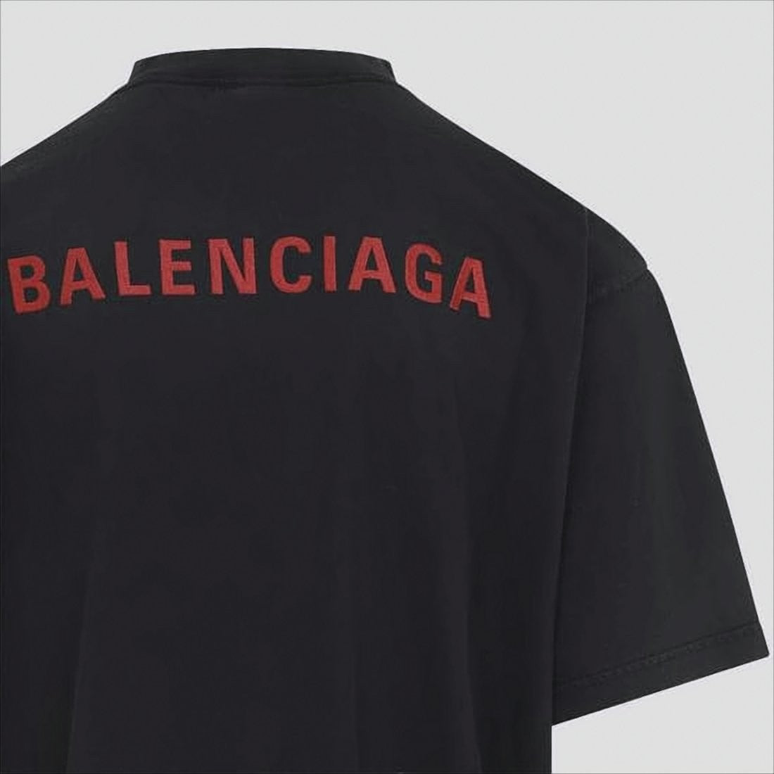 Balenciaga Relaxed-Fit Black T-Shirt With Distinctive Logos