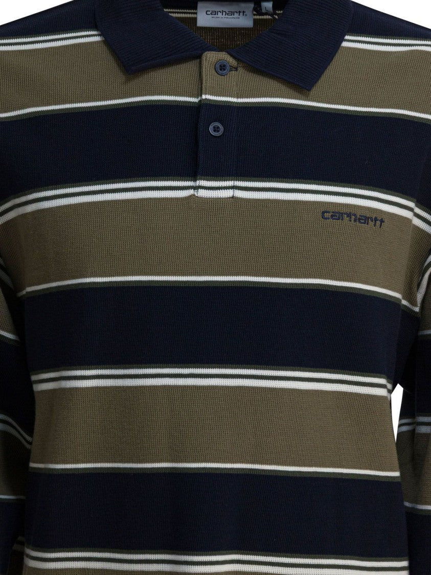Carhartt Wip Horizontal Stripe Long Sleeve Polo Shirt