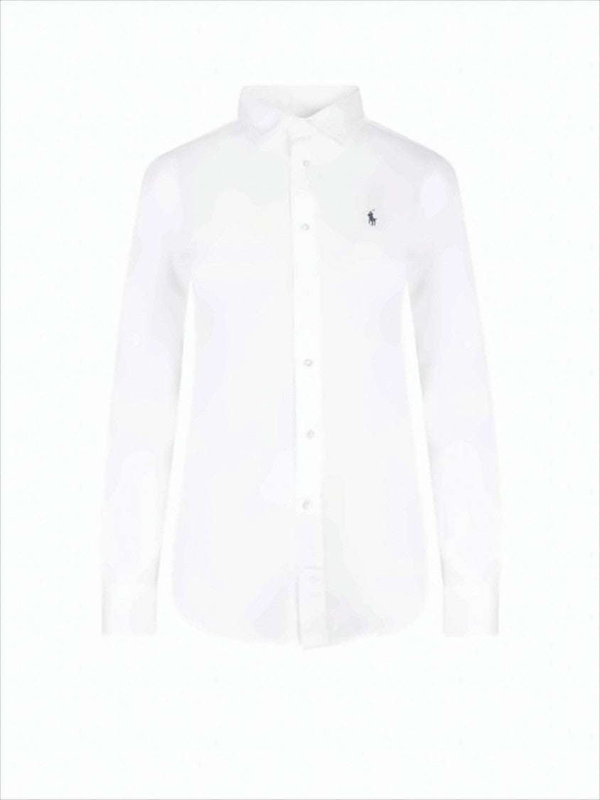 Polo Ralph Lauren Long-Sleeve Cotton Button-Up Shirt With Embroidered Logo