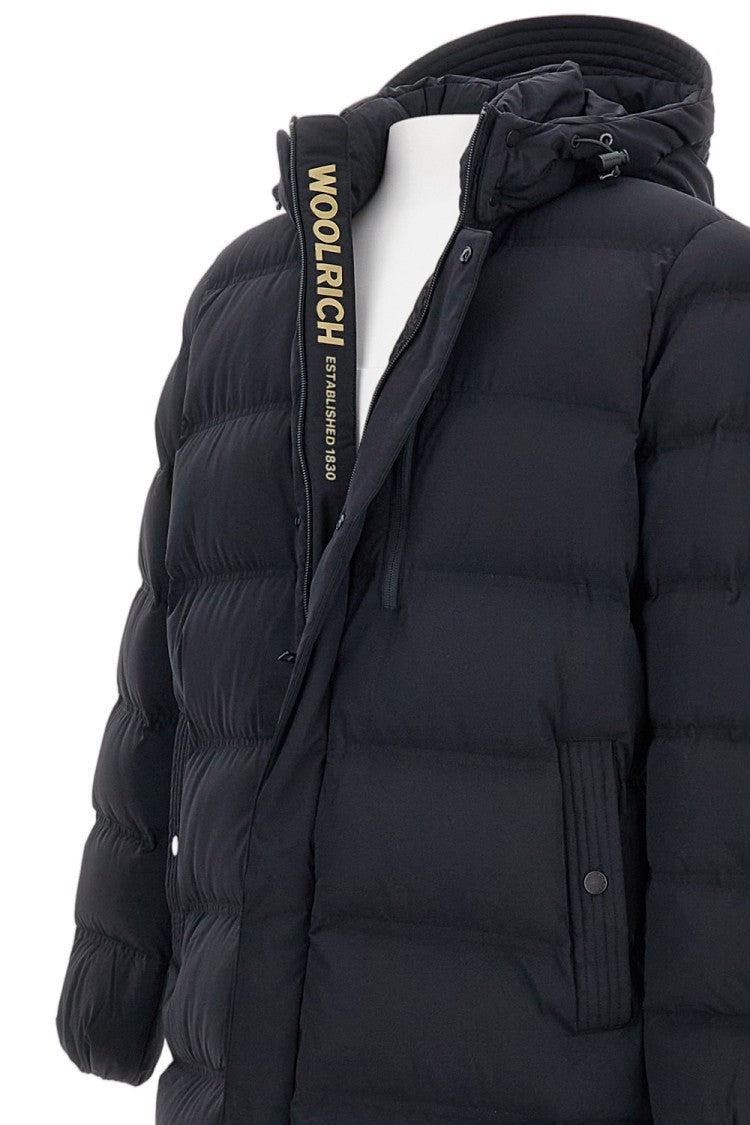 Woolrich Padded Long Coat With Hood And Multiple Pockets