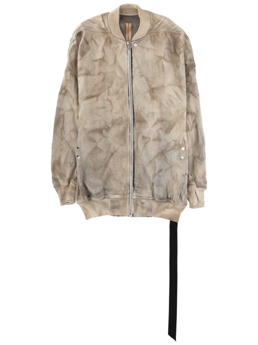 Drkshdw By Rick Owens Jumbo Flight Washed Distressed Bomber Jacket