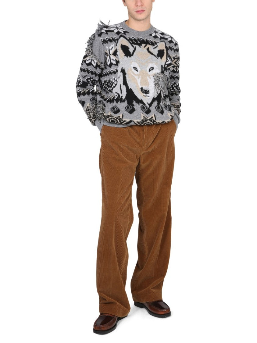 Etro Textured Grey Wool Sweater