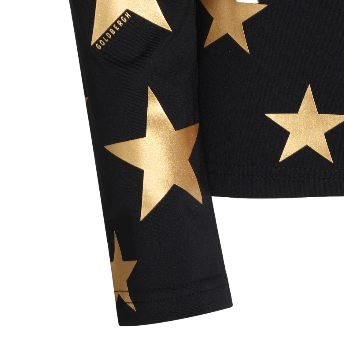 Goldbergh Black Metallic Gold Star Fitted Top