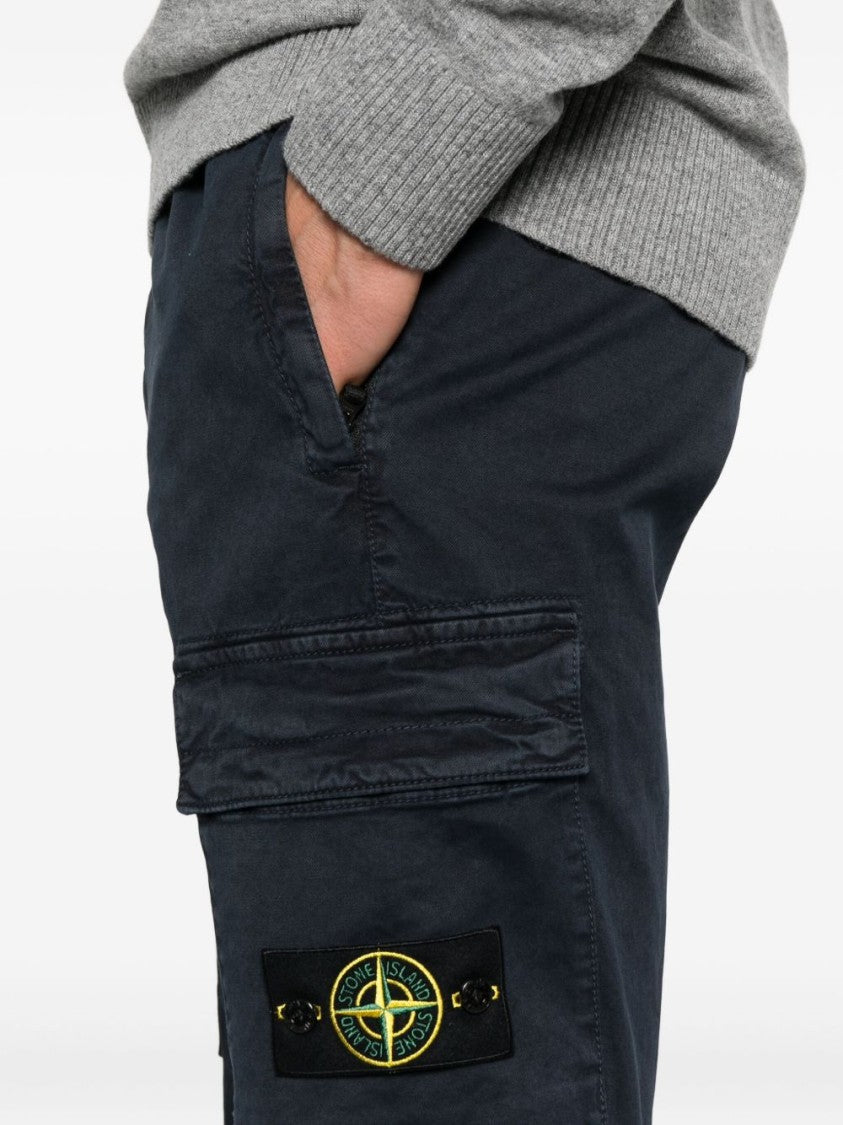 Stone Island Relaxed Fit Cargo Trousers In Stretch Organic Fabric