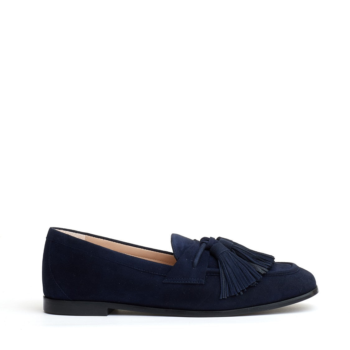 Stuart Weitzman Mocassino Camoscio Blu Con Fiocchetto