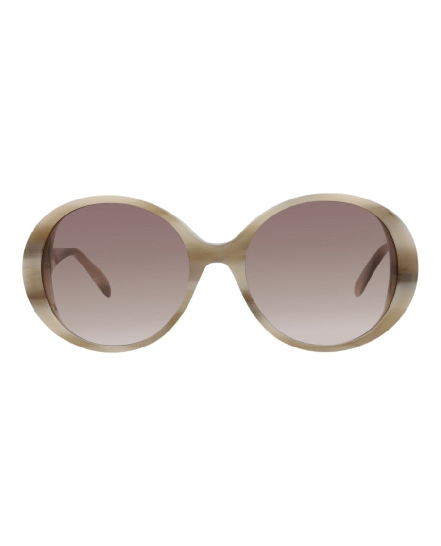 Alexander Mcqueen Round-Frame Acetate Sunglasses With Saddle Nose Bridge