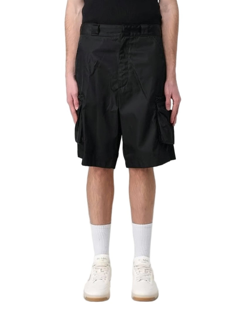 Prada Tailored Black Shorts With Zippered Pockets