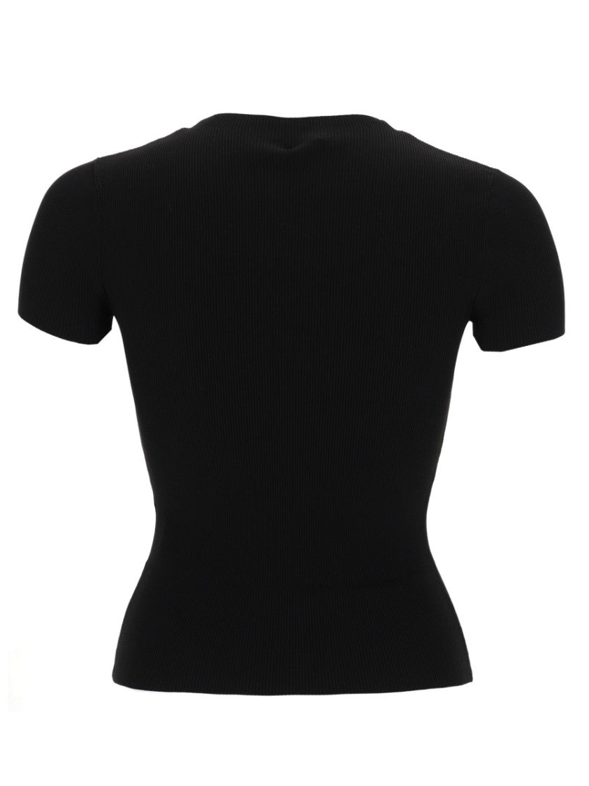 Alexander Wang Ribbed Short-Sleeve Logo Top