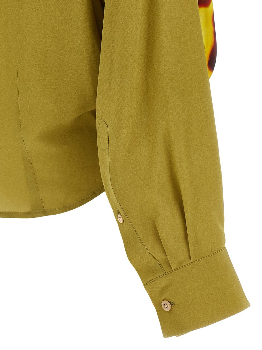Dries Van Noten Asymmetrical Printed Satin Blouse With V-Neck