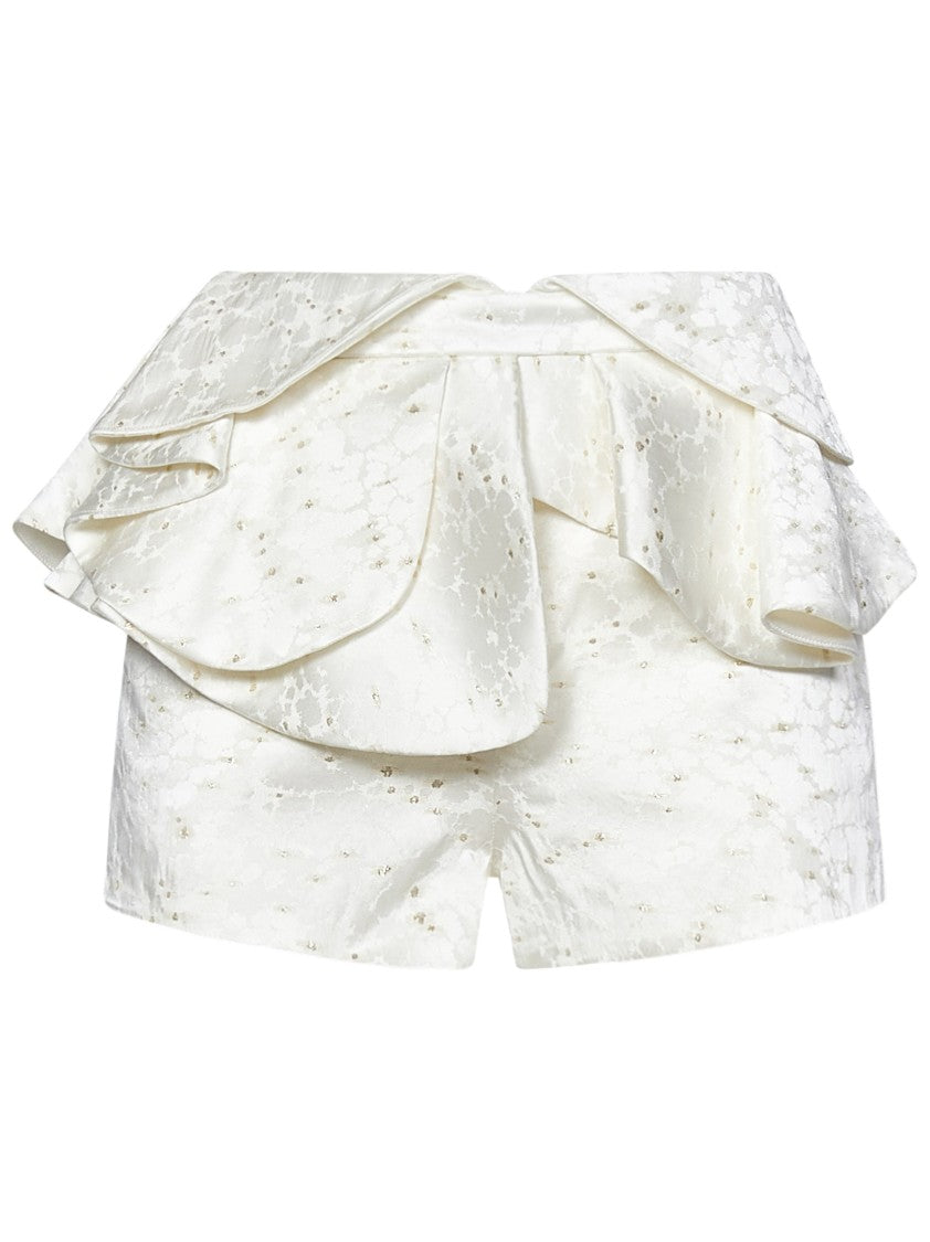 Redemption White Redemption Shorts With Voluminous Ruffles