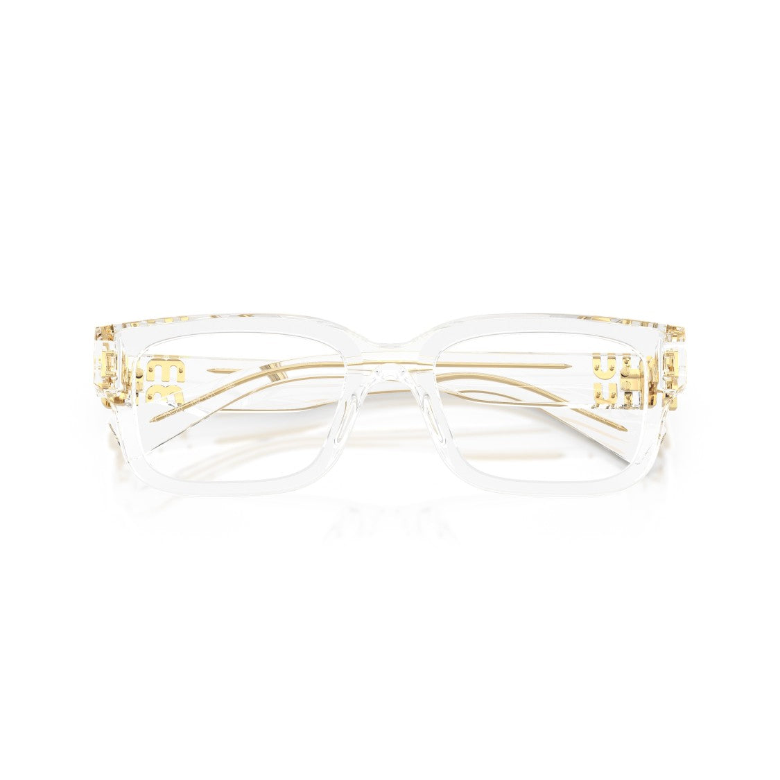 Miu Miu 0Mu 02Yv Transparent Acetate Square Frame Eyeglasses