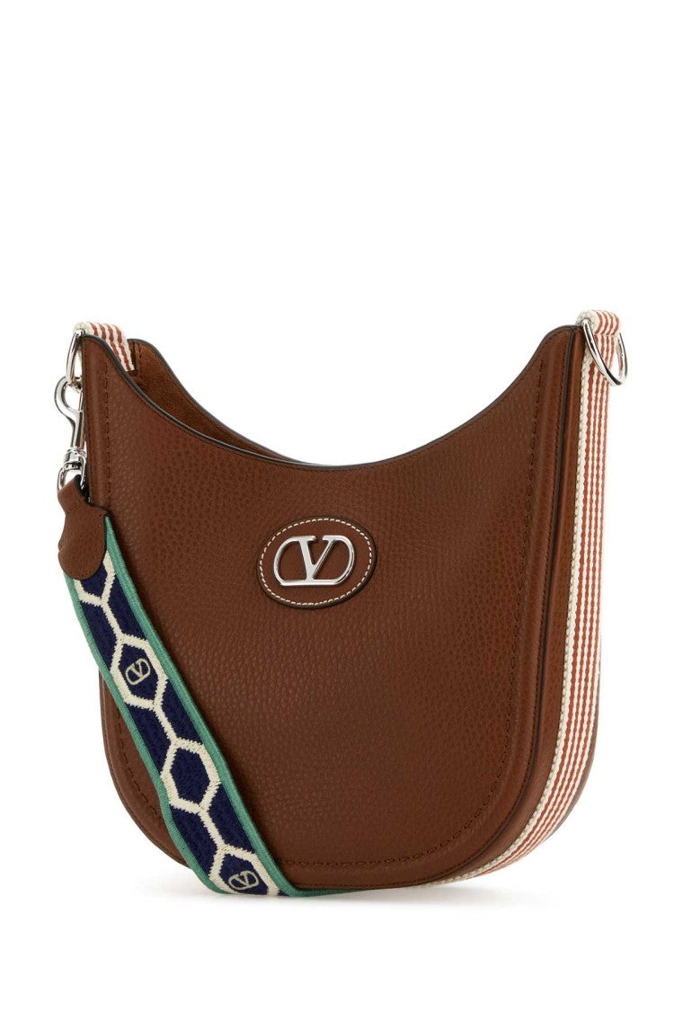 Valentino Garavani Caramel Leather Vlogo Signature Shoulder Bag