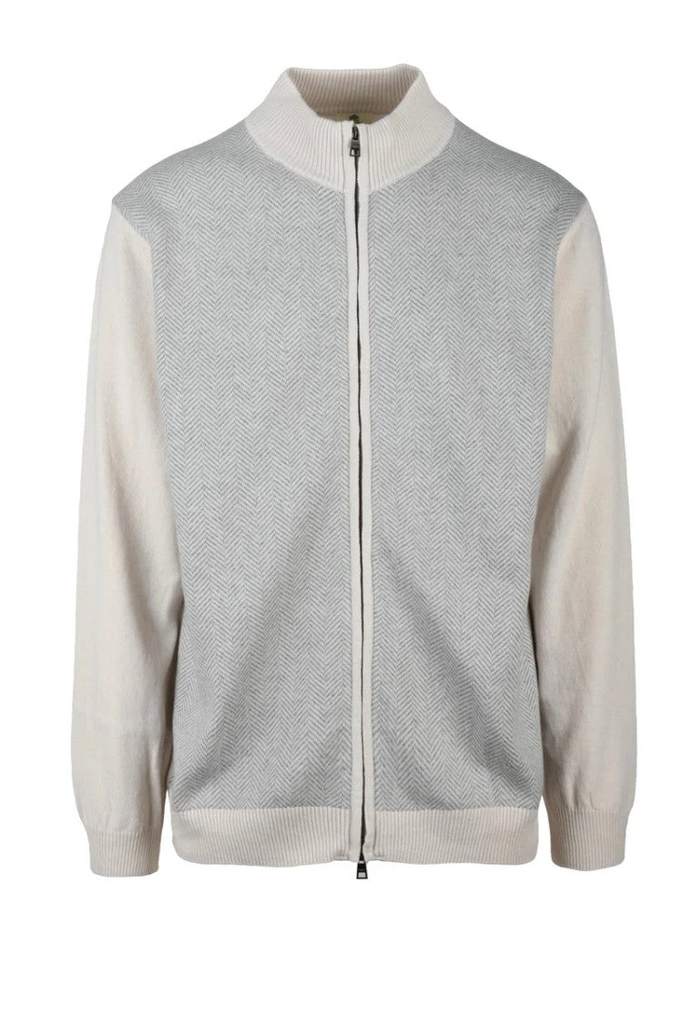 Luigi Borrelli Napoli Zip Cardigan - Light Grey