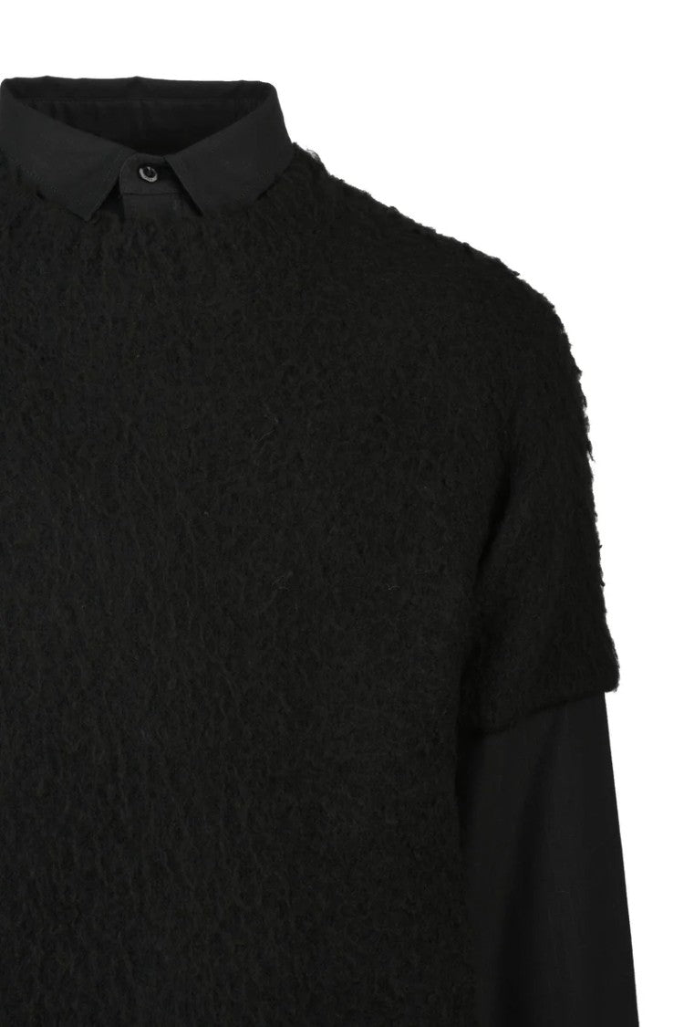 Sacai Sweater With Shirt Inserts - Red