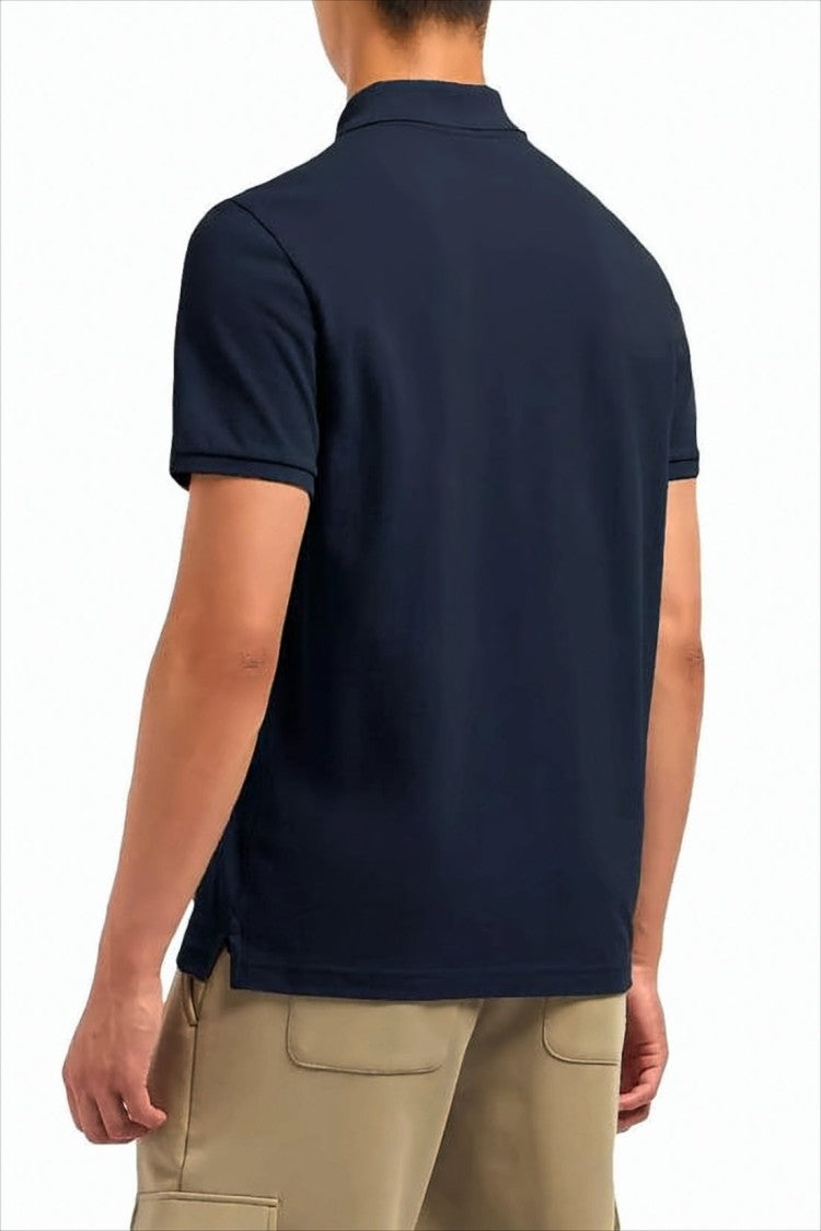 Moose Knuckles Blue Short-Sleeve Polo Shirt With Traditional Collar