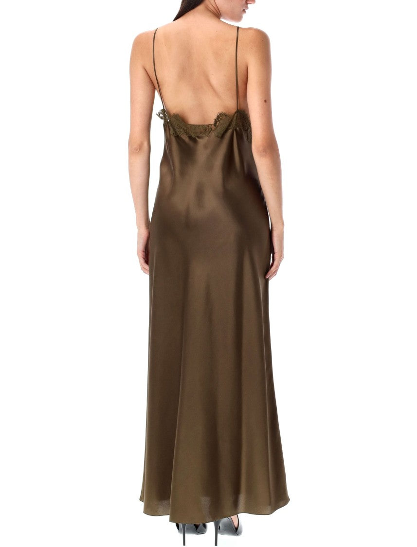 Saint Laurent Long Dress Lace Flowing Maxi Dress