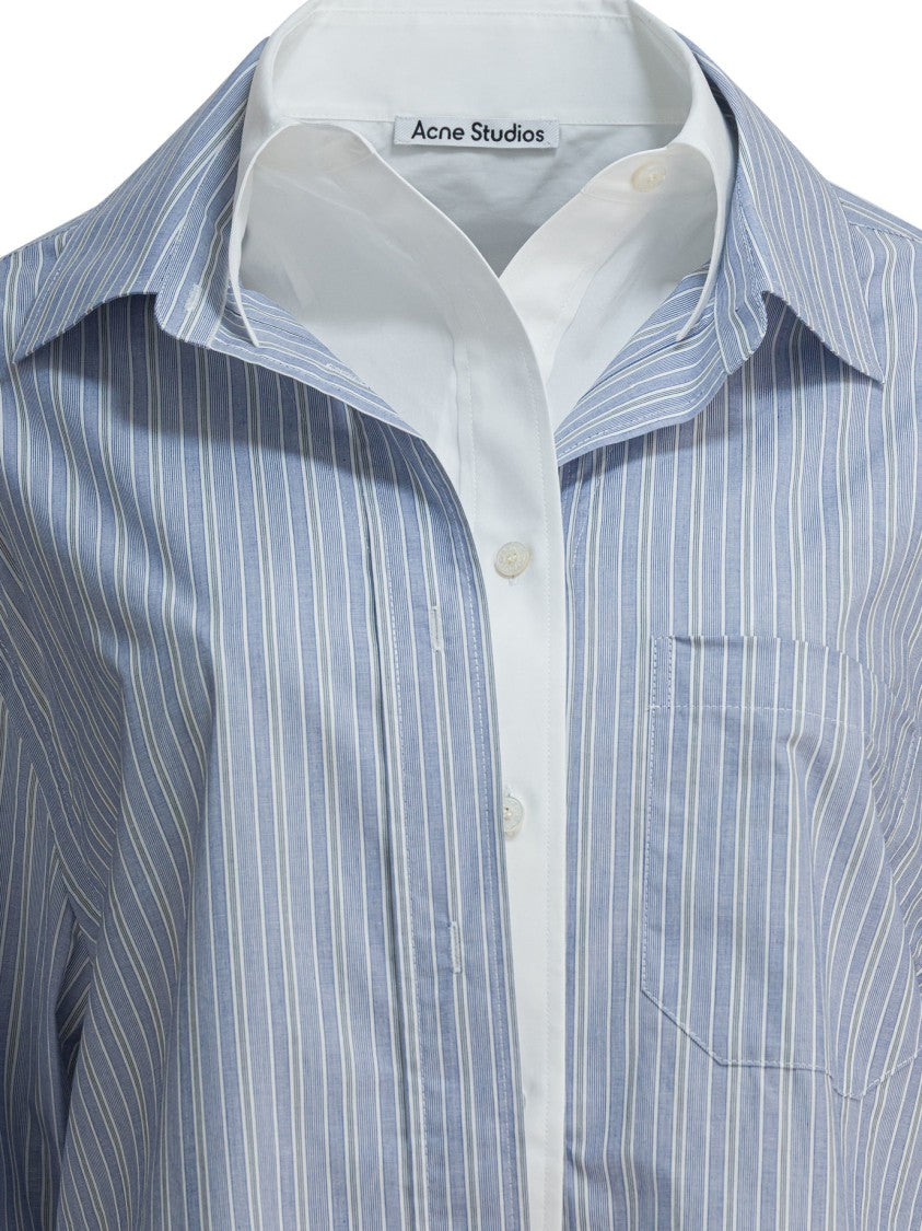 Acne Studios Light Blue Striped Shirt With Relaxed Fit