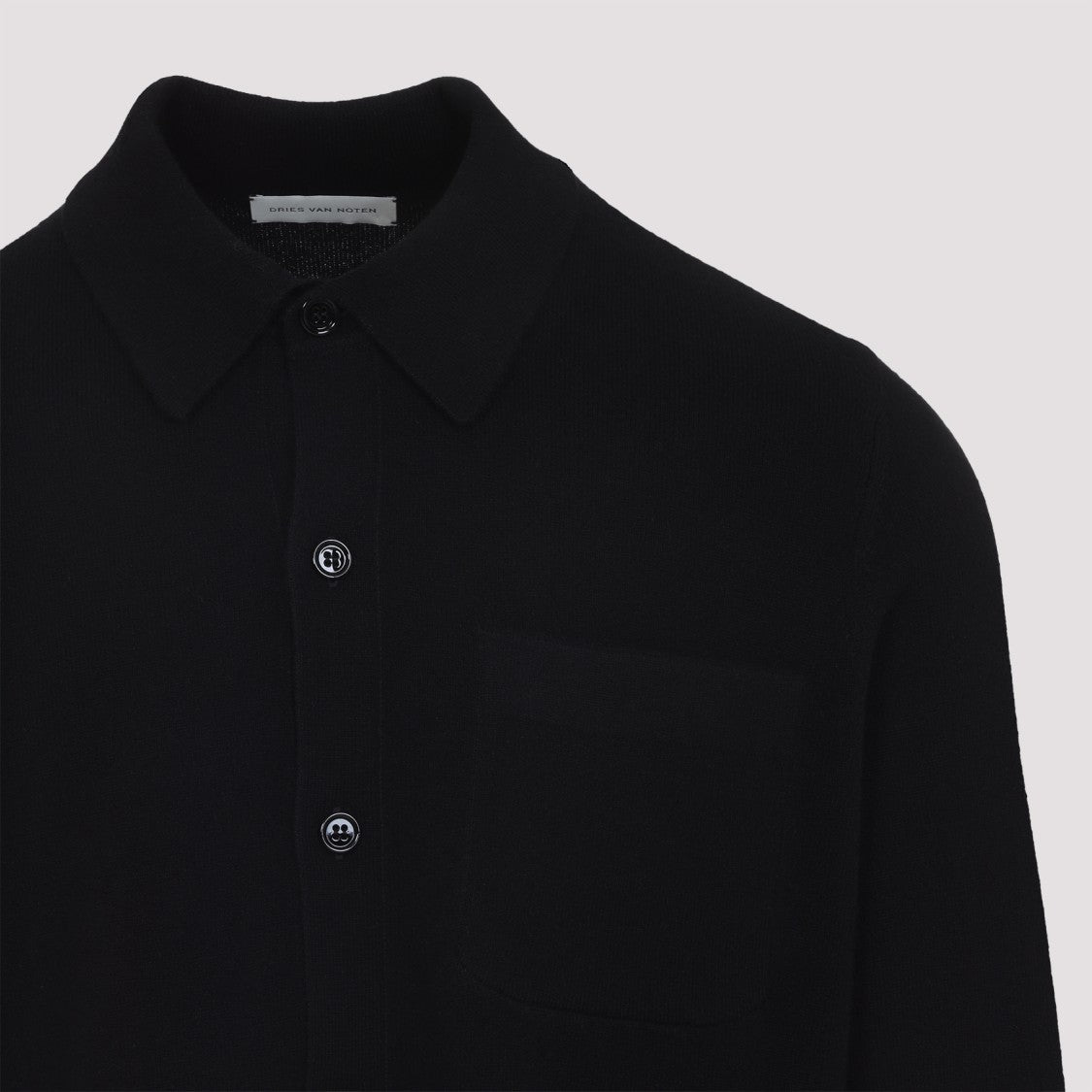 Dries Van Noten Monaco Black Cashmere Shirt