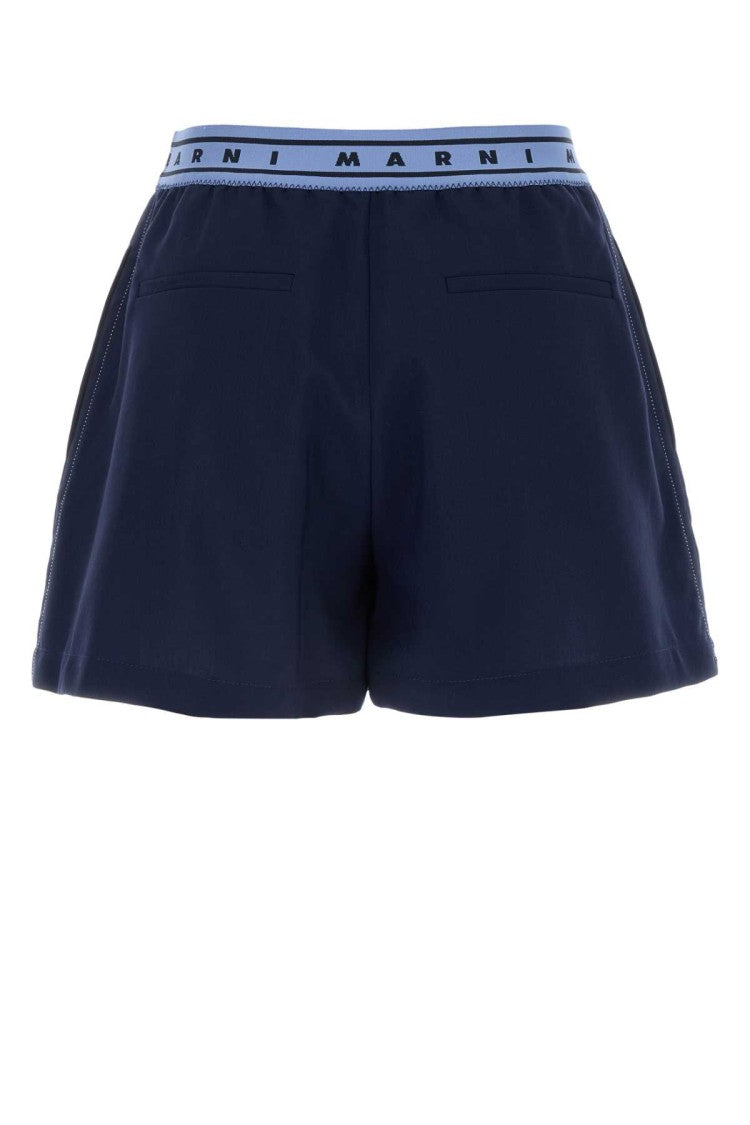 Marni Navy Blue Wool Shorts
