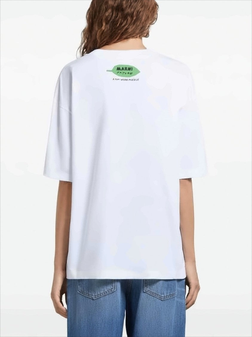 Marni Short-Sleeve T-Shirt With Large Flower Graphic And Relaxed Fit