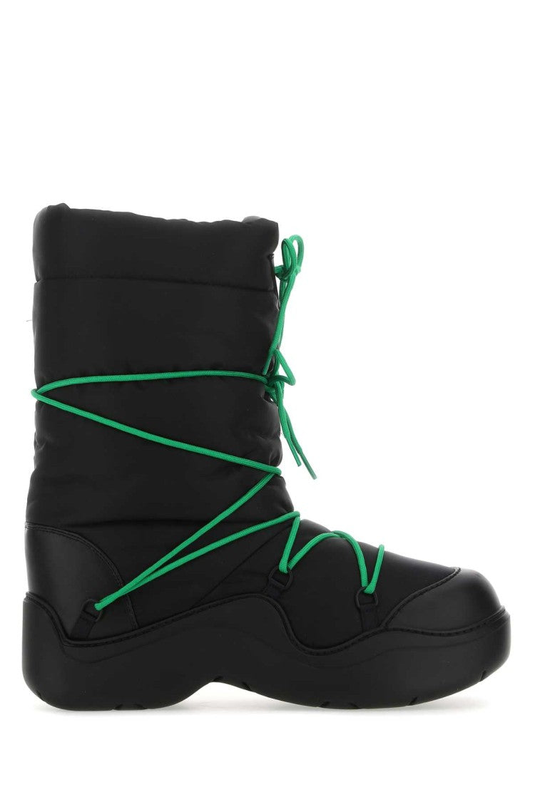 Bottega Veneta Black Nylon Puddle Bomber Boots