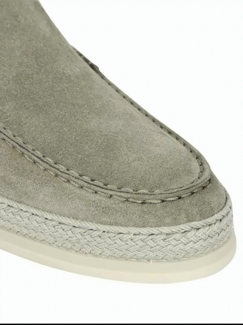 Tod's Suede Loafers With Rounded Toe And Textured Sole