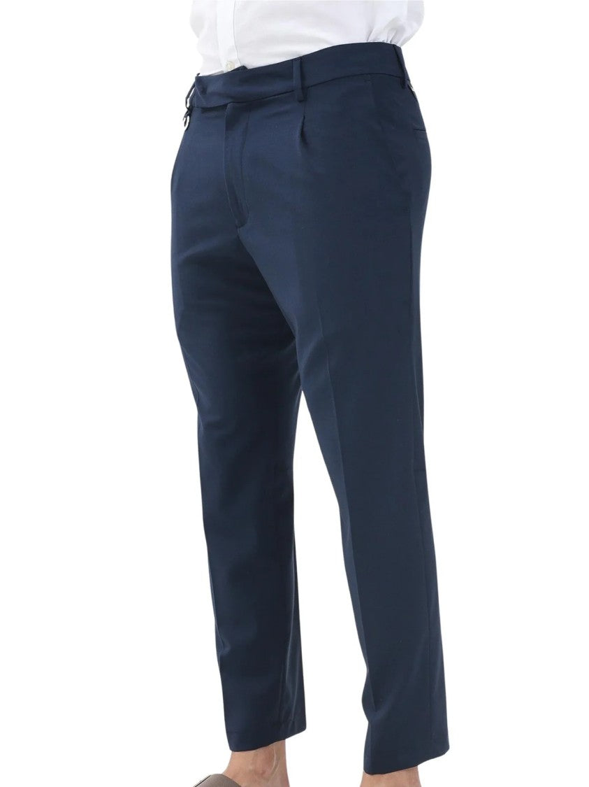 Golden Craft 1957 Blue Wool-Blend Stretch Pants
