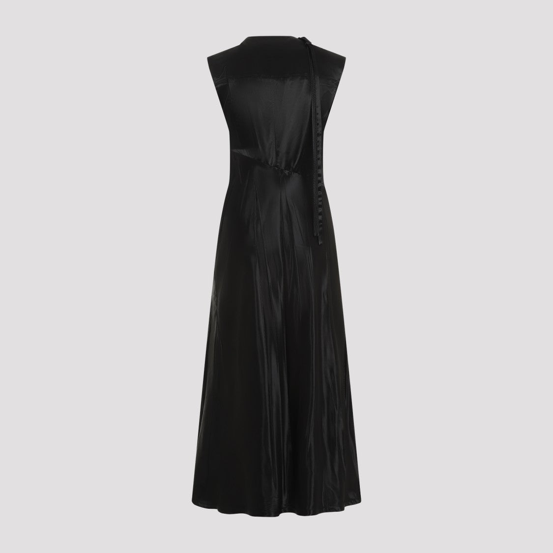 Jil Sander Cupro Maxi Dress With Neckline And Flowing Silhouette