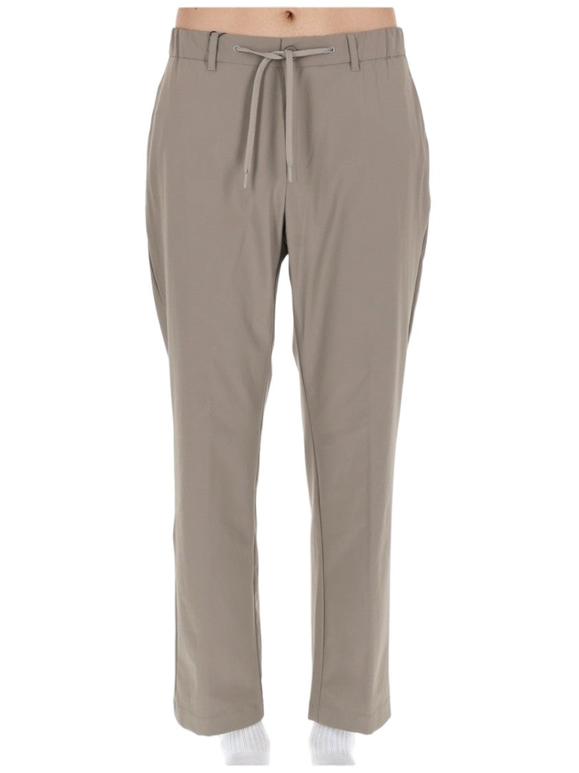 Herno Relaxed Fit Dove Trousers With Elastic Waist And Drawstring