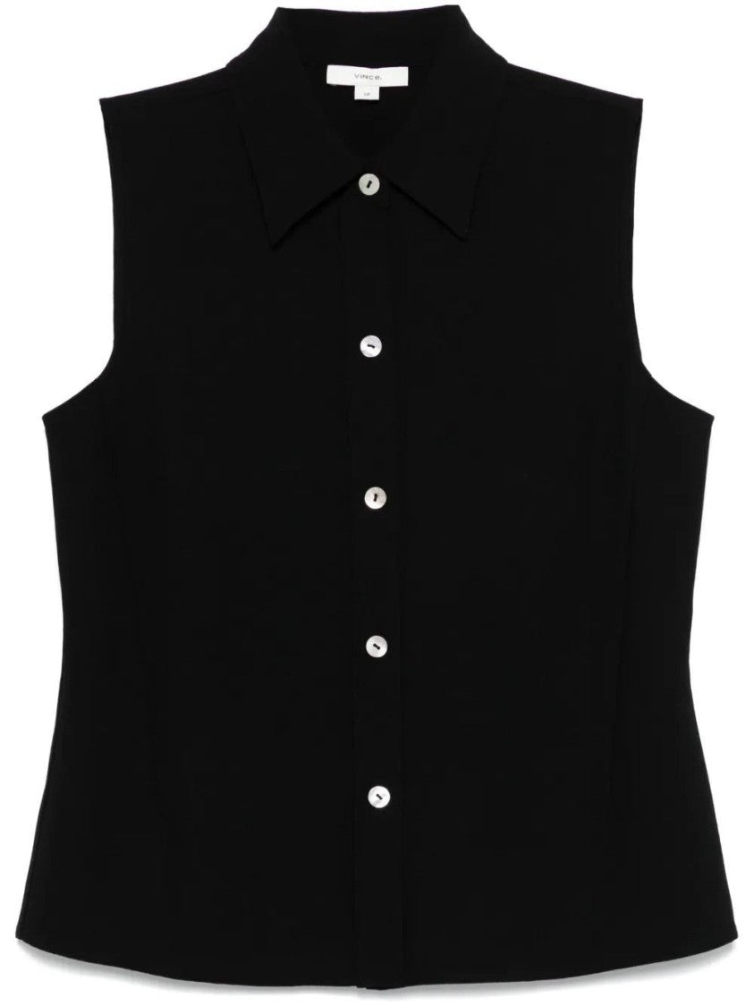 Vince Sleeveless Button-Front Shirt