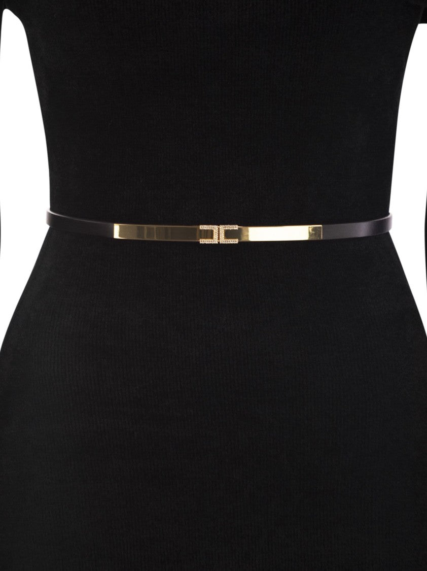 Elisabetta Franchi Red Carpet Chenille Dress With Belt