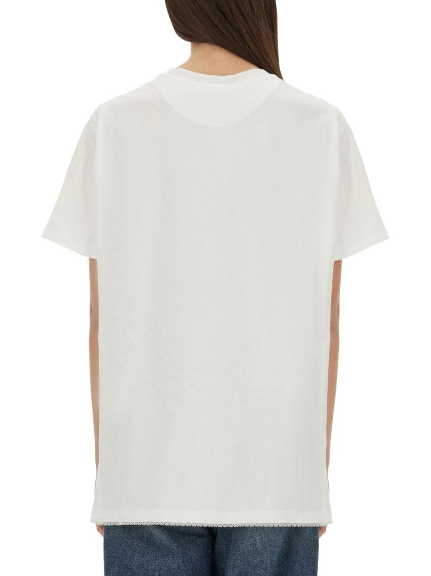 Stella Mccartney Relaxed-Fit T-Shirt With Lace Insert
