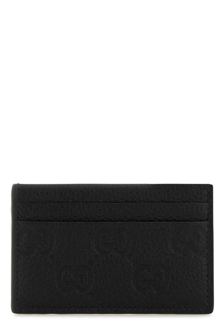 Gucci Textured Leather Card Wallet With Embossed Patterns