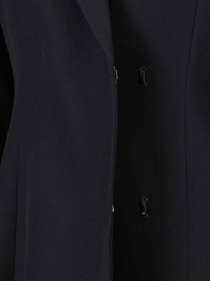 Fendi Jacquard-Lined Wool Coat – Black