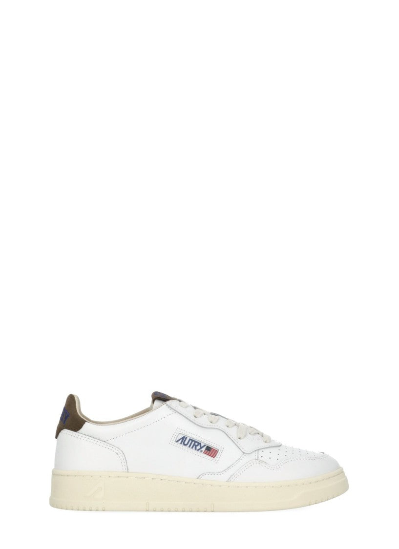 Autry White Medalist Low Suede Upper Sneakers