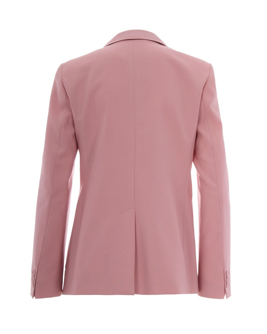 Max Mara Double-Breasted Tailored Blazer In Natural Stretch Virgin Wool