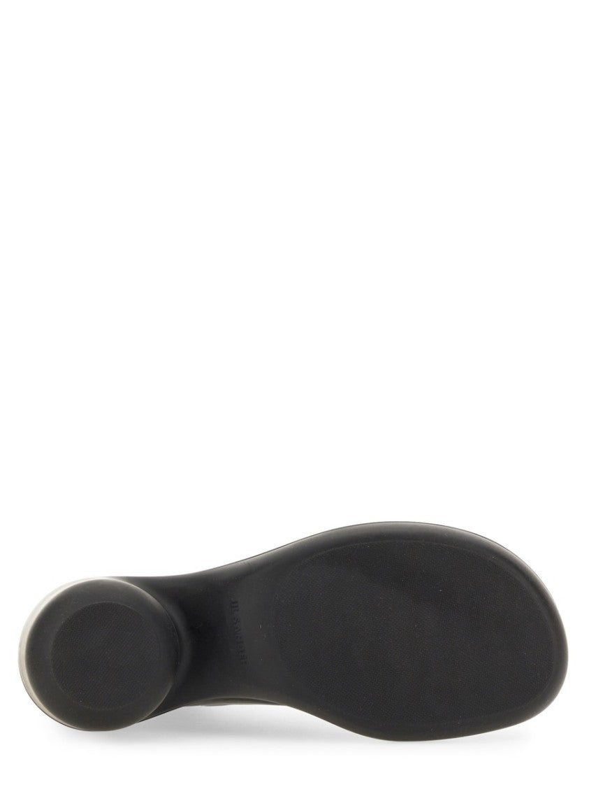 Jil Sander Black Leather Boots With Round Toe