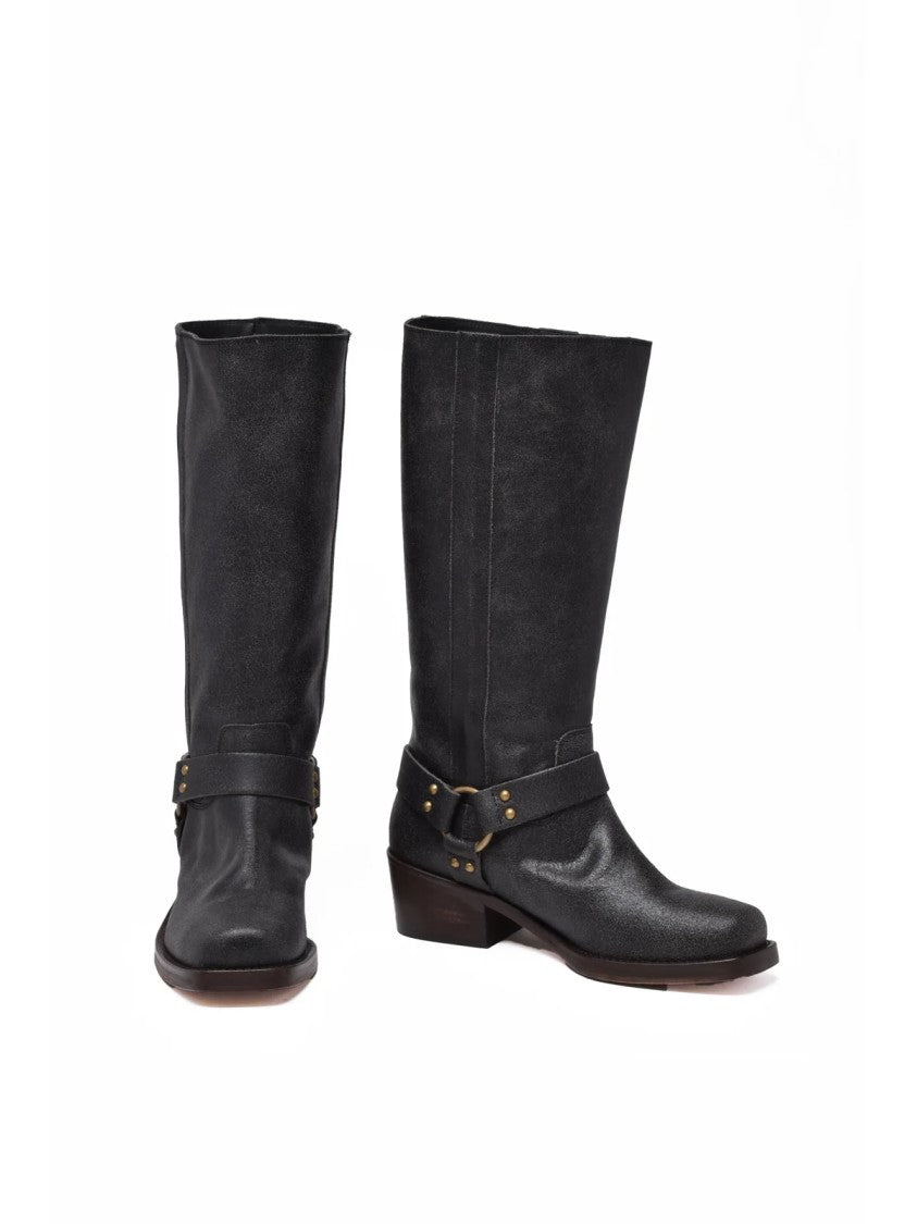 Ame Brown Leather Katharine Boots