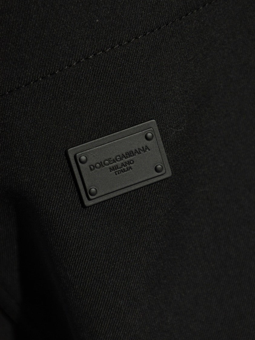 Dolce & Gabbana Regular Fit Black Virgin Wool Trousers